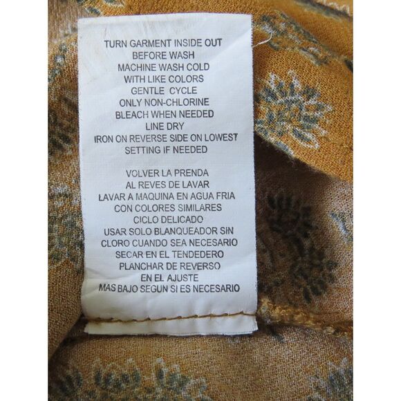 Rewind Peasant Blouse Long Sleeves Tie Neck  Mustard yellow M  EUC - Picture 9 of 9